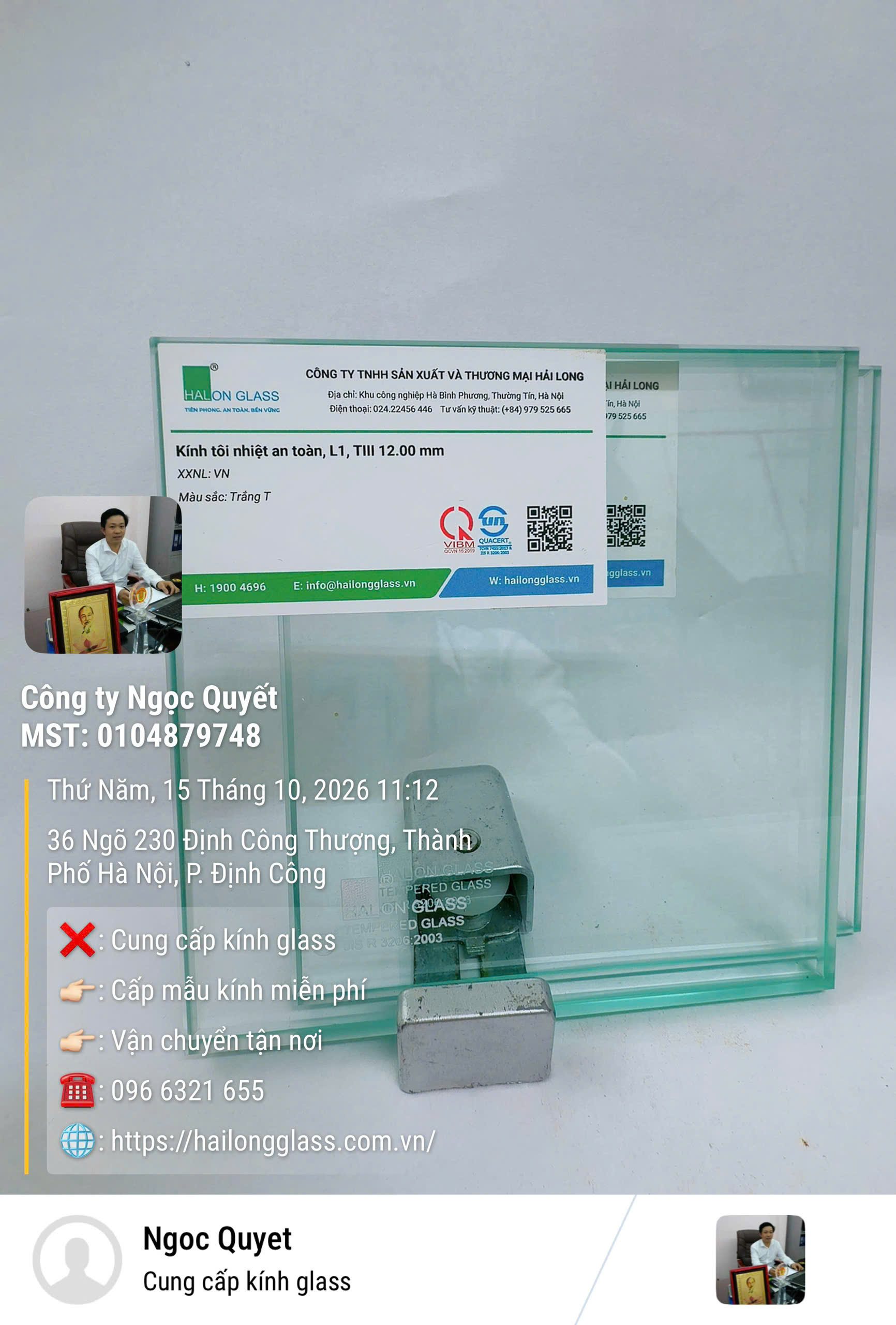 Kính Cường Lực trắng 12mm